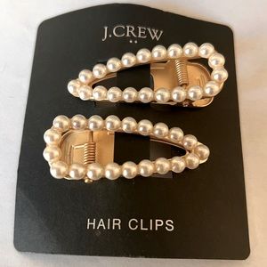 J Crew oversized pearl hair clips